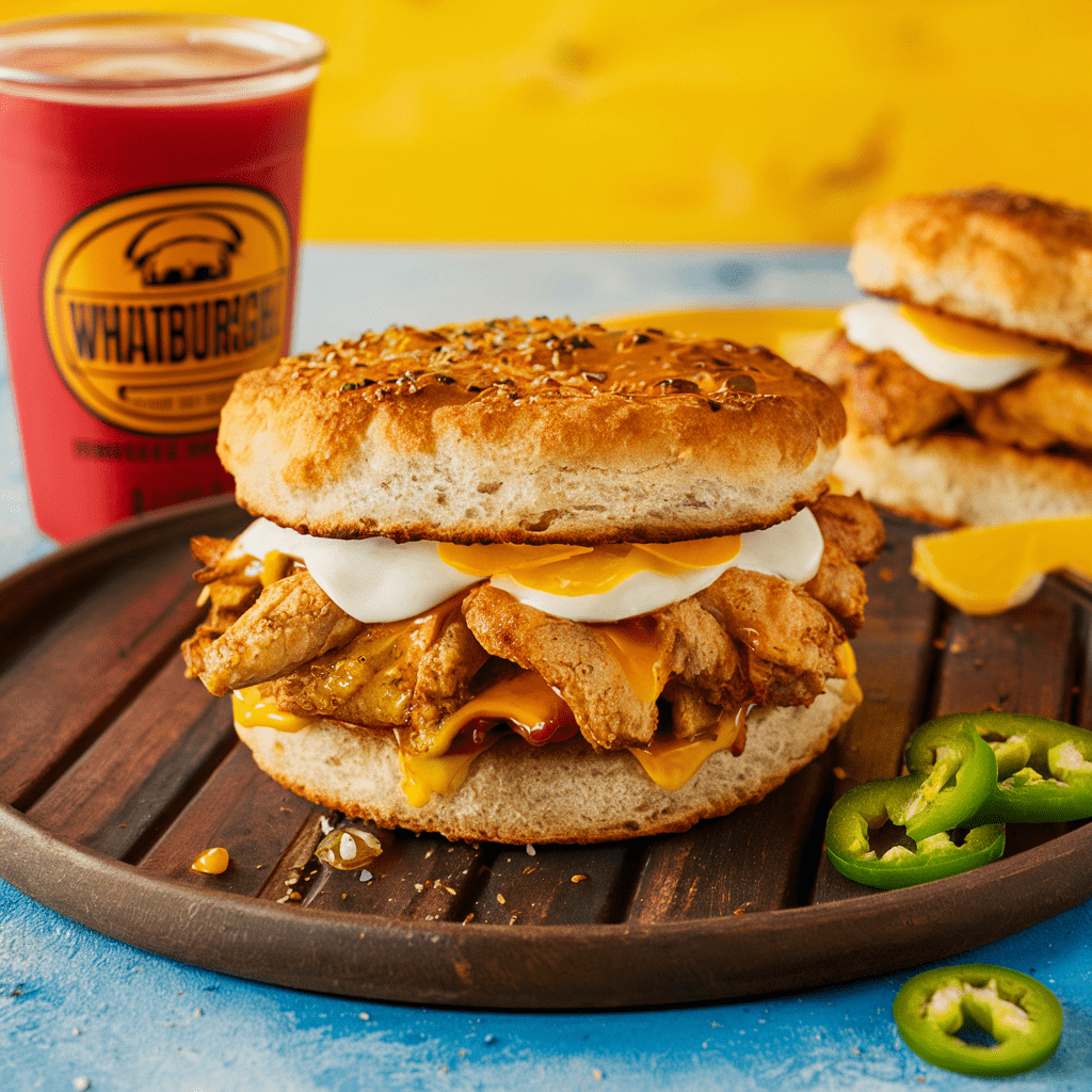 Honey Butter Chicken Jalapeno Cheddar Breakfast Biscuit